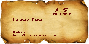Lehner Bene névjegykártya